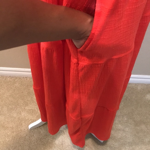 Max Studio Sleeveless Layered Hem Midi Dress Tasseled Tie and Pockets-Size 2X - Picture 9 of 13